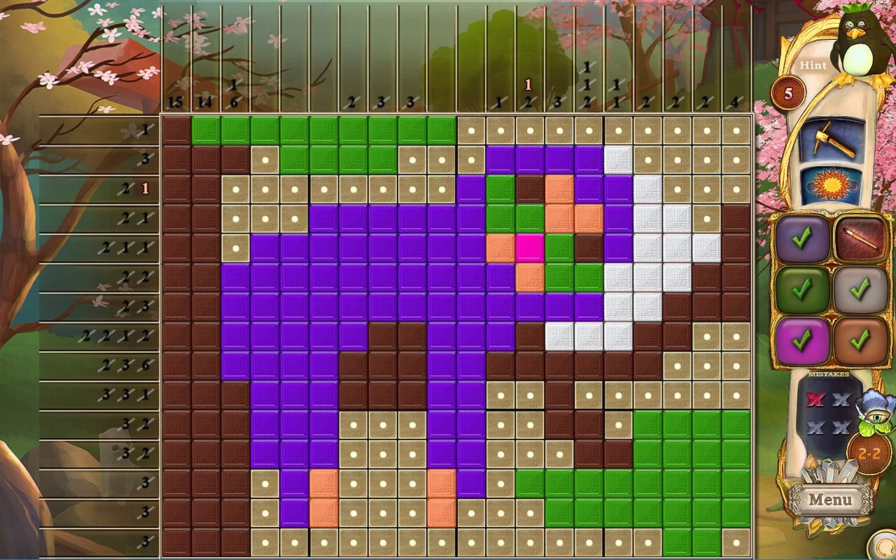 Изображение игры: Fantasy Mosaics 34: Zen Garden