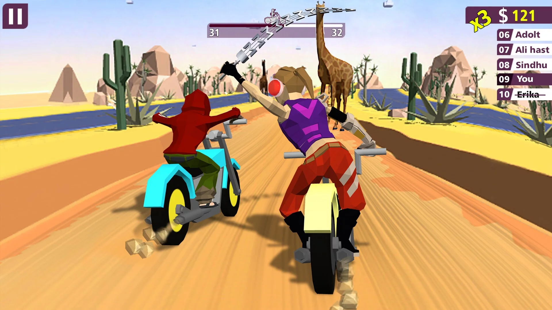 Изображение игры: Racing Bike Fight (Corona Virus Lockdown Special)