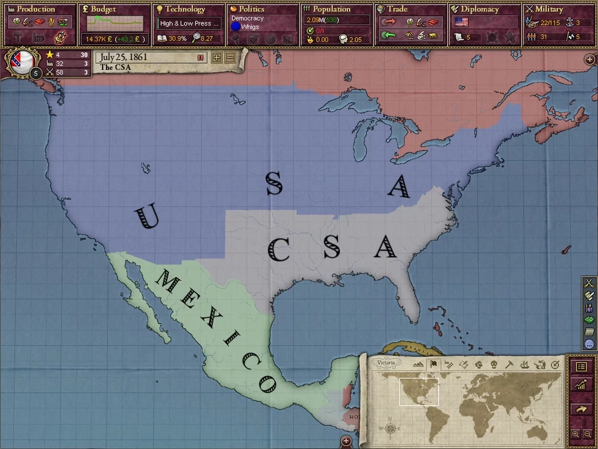 Изображение игры: Victoria 2: A House Divided