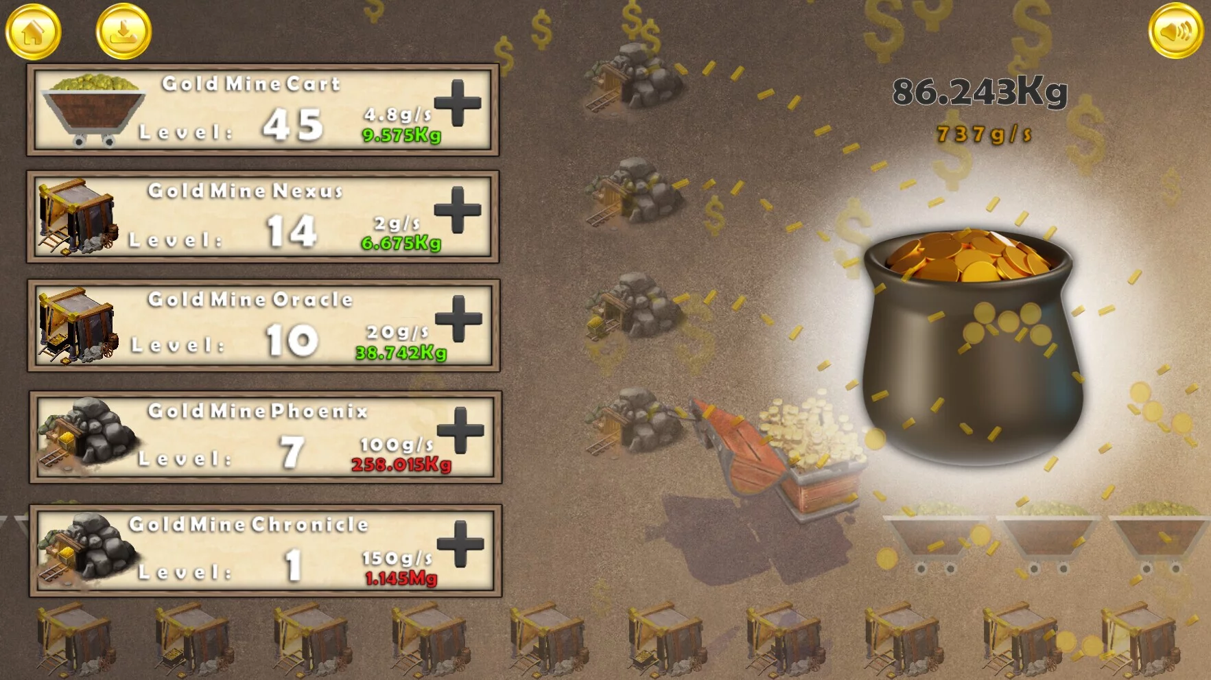 Изображение игры: Gold Rush Clicker