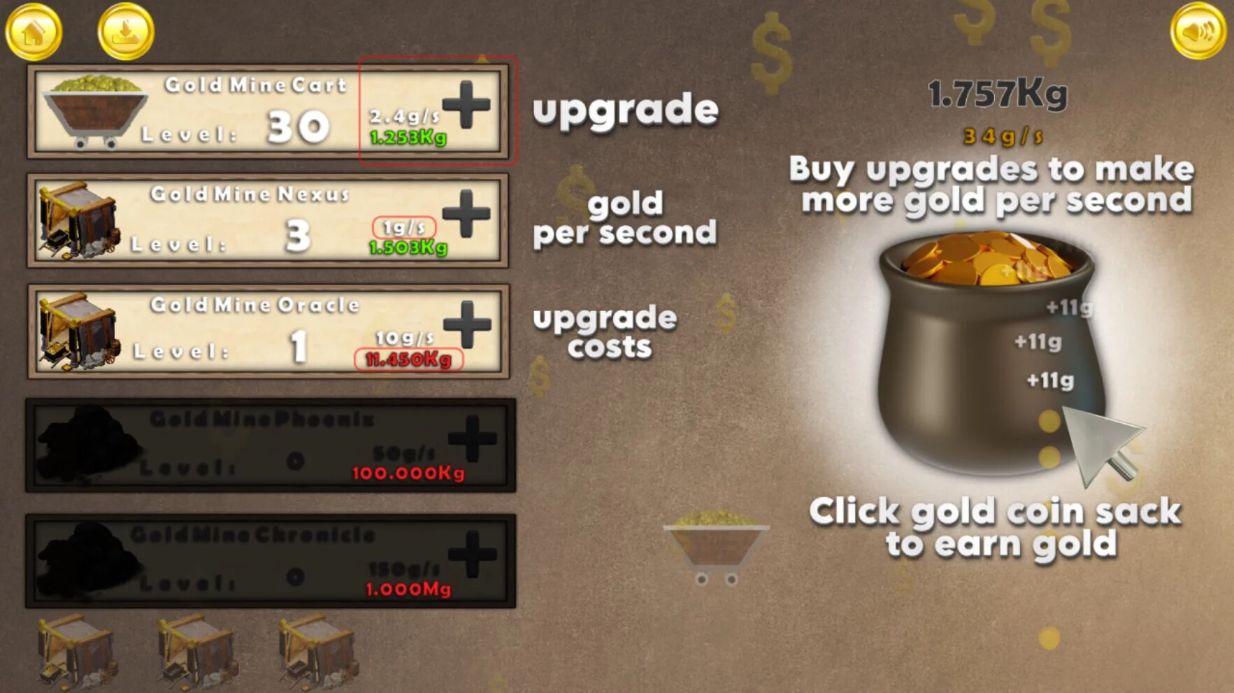 Изображение игры: Gold Rush Clicker