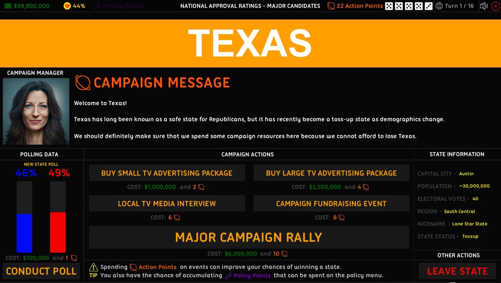 Изображение игры: 2024 U.S. Election Simulator