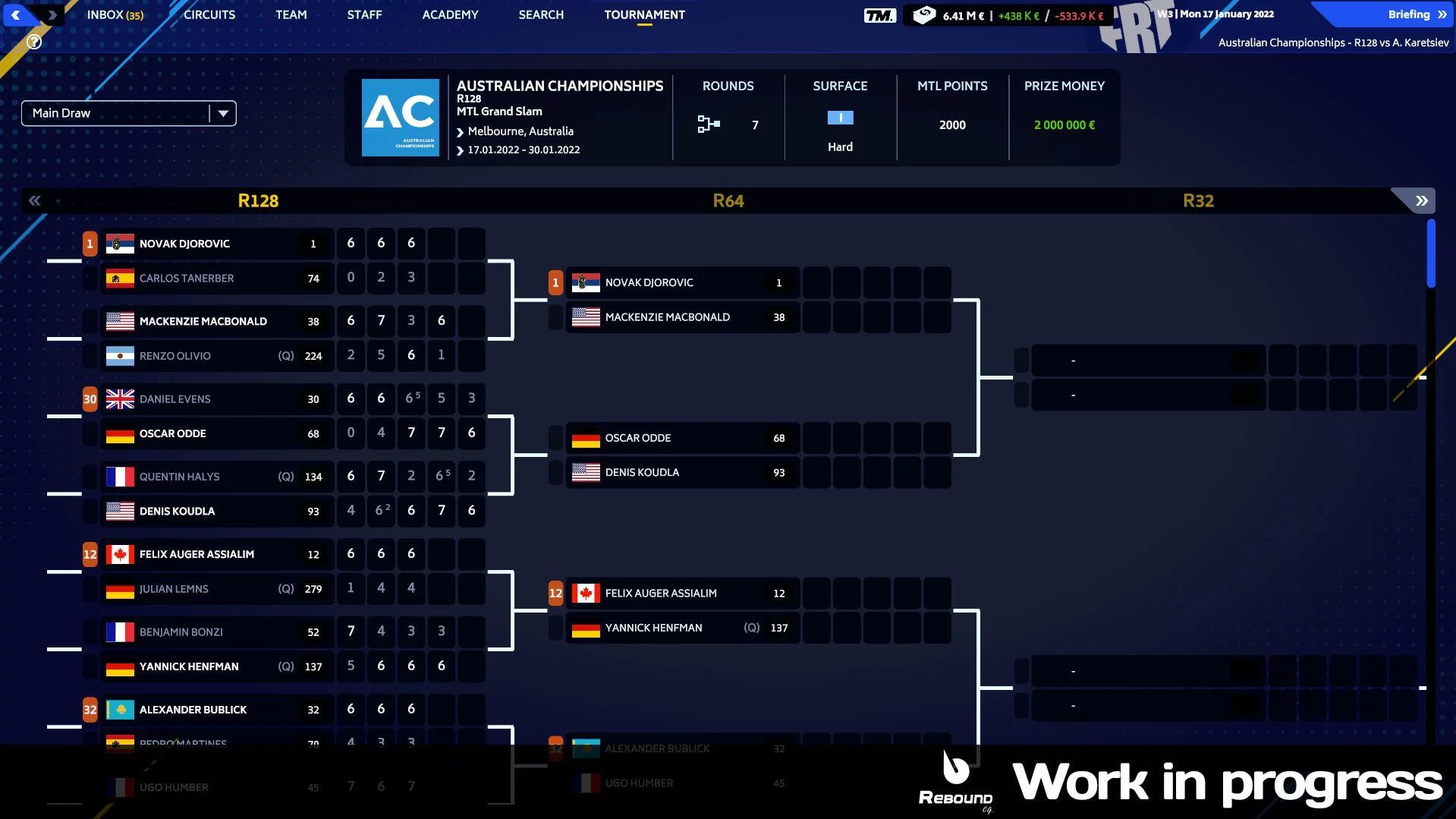 Изображение игры: Tennis Manager 2023