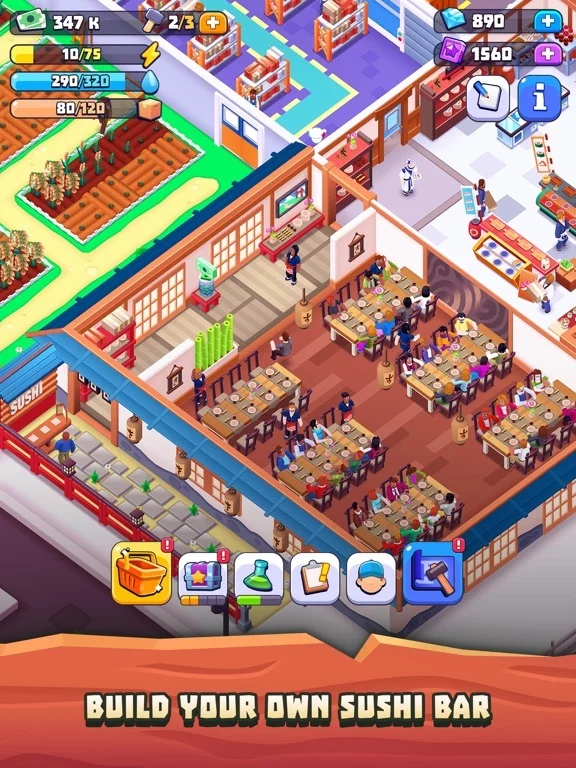 Изображение игры: Sushi Empire Tycoon—Idle Game