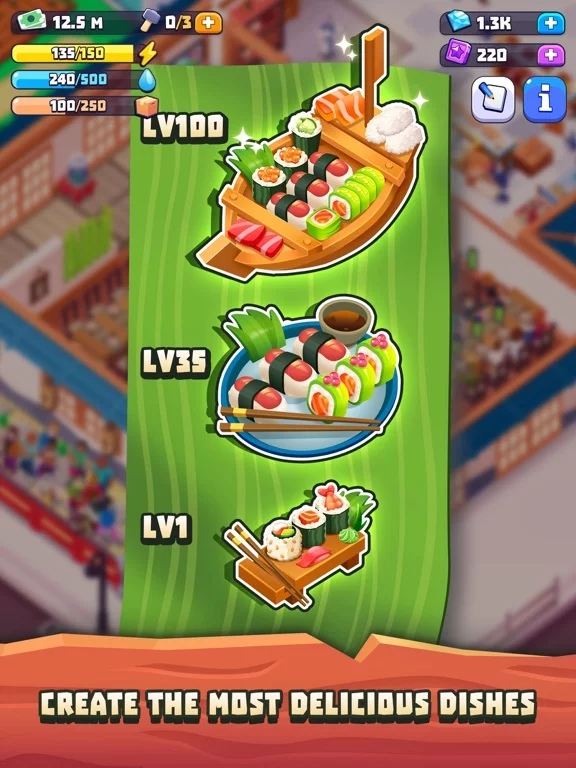 Изображение игры: Sushi Empire Tycoon—Idle Game