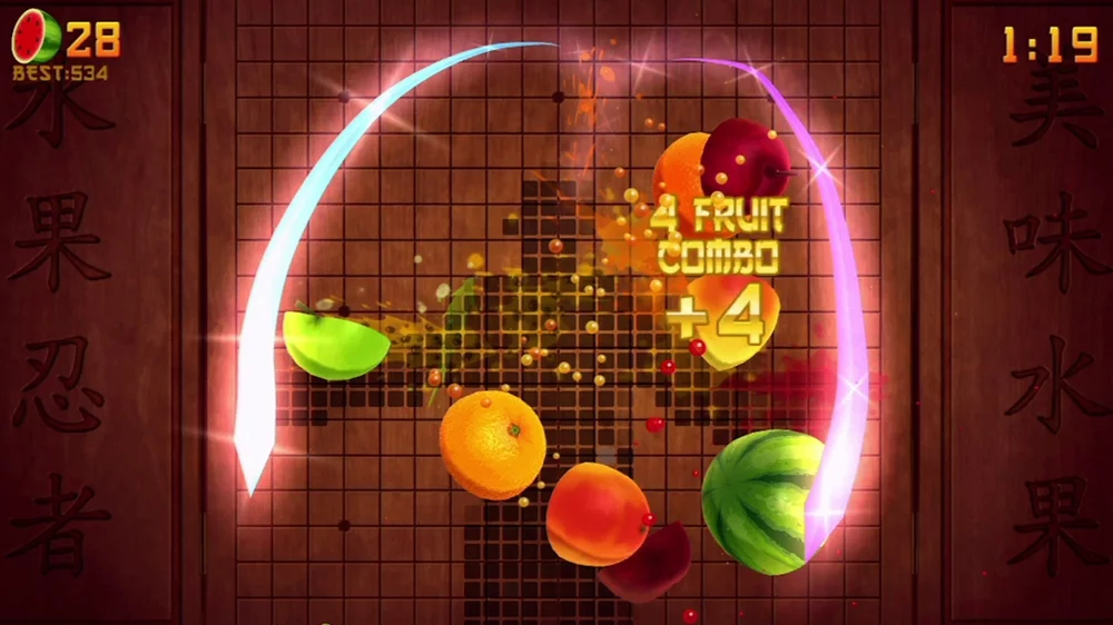Изображение игры: Fruit Ninja Kinect