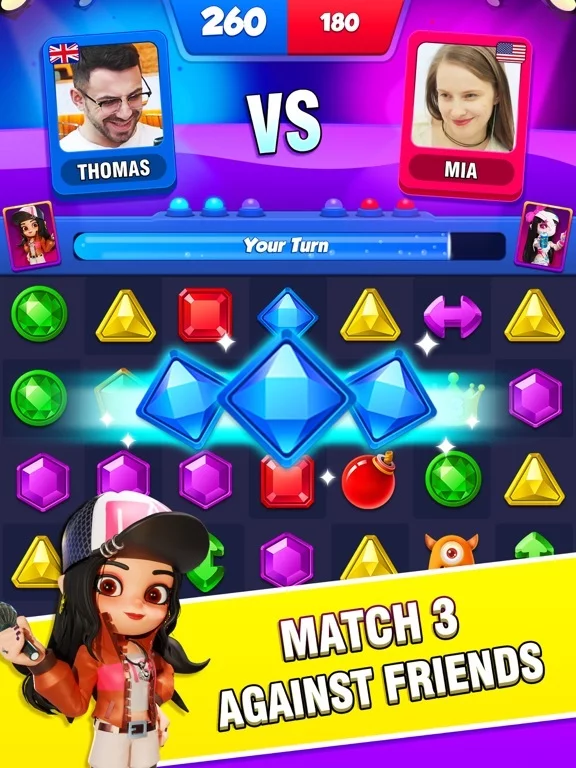 Изображение игры: Jewel Party- Match 3 PVP