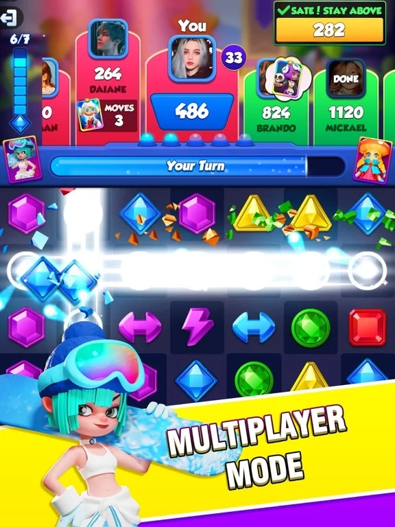 Изображение игры: Jewel Party- Match 3 PVP