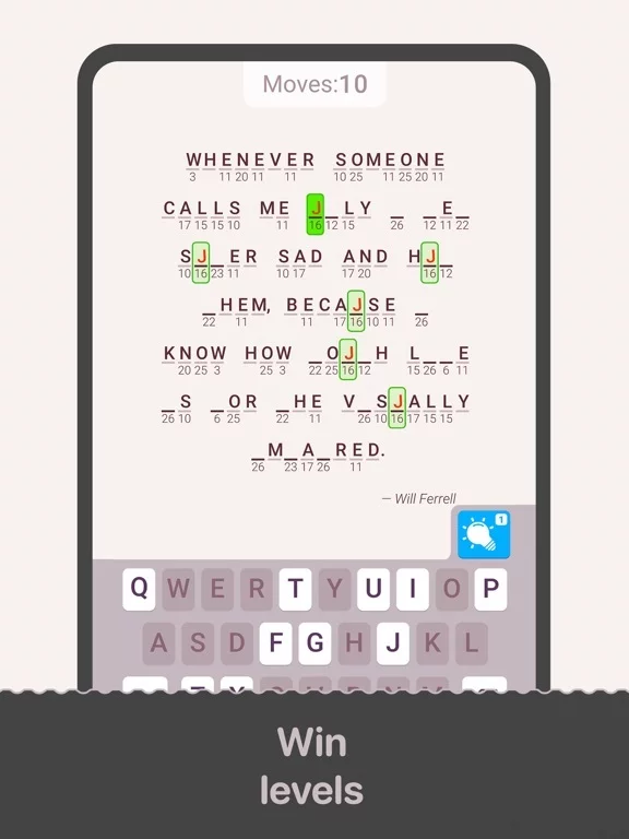 Изображение игры: Cryptogram: Word Brain Puzzle