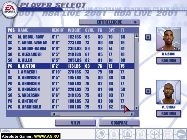 Изображение игры: NBA Live 2001