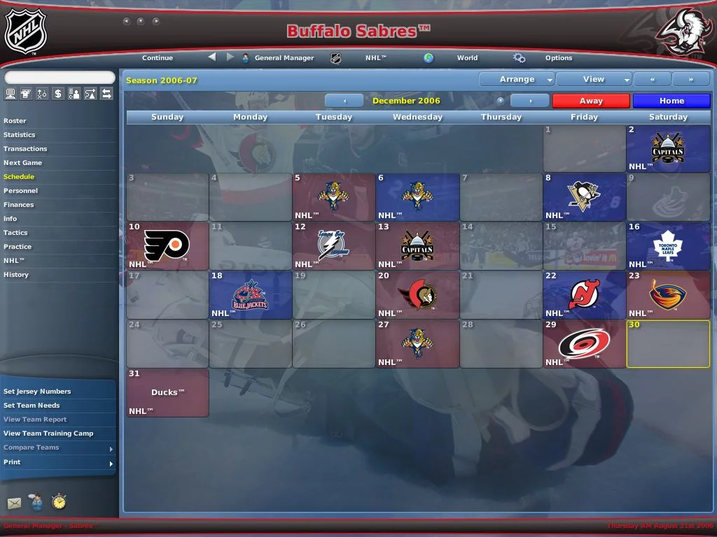 Изображение игры: NHL Eastside Hockey Manager 2007