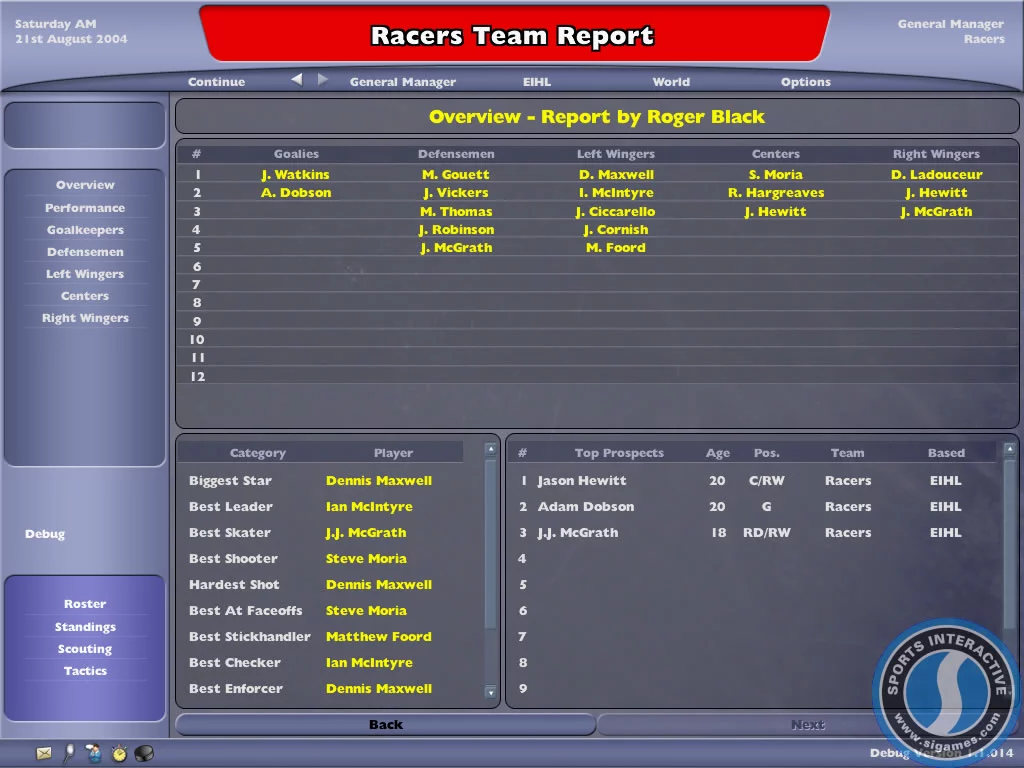 Изображение игры: NHL Eastside Hockey Manager 2005
