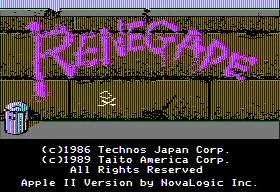 Изображение игры: Renegade (1986)
