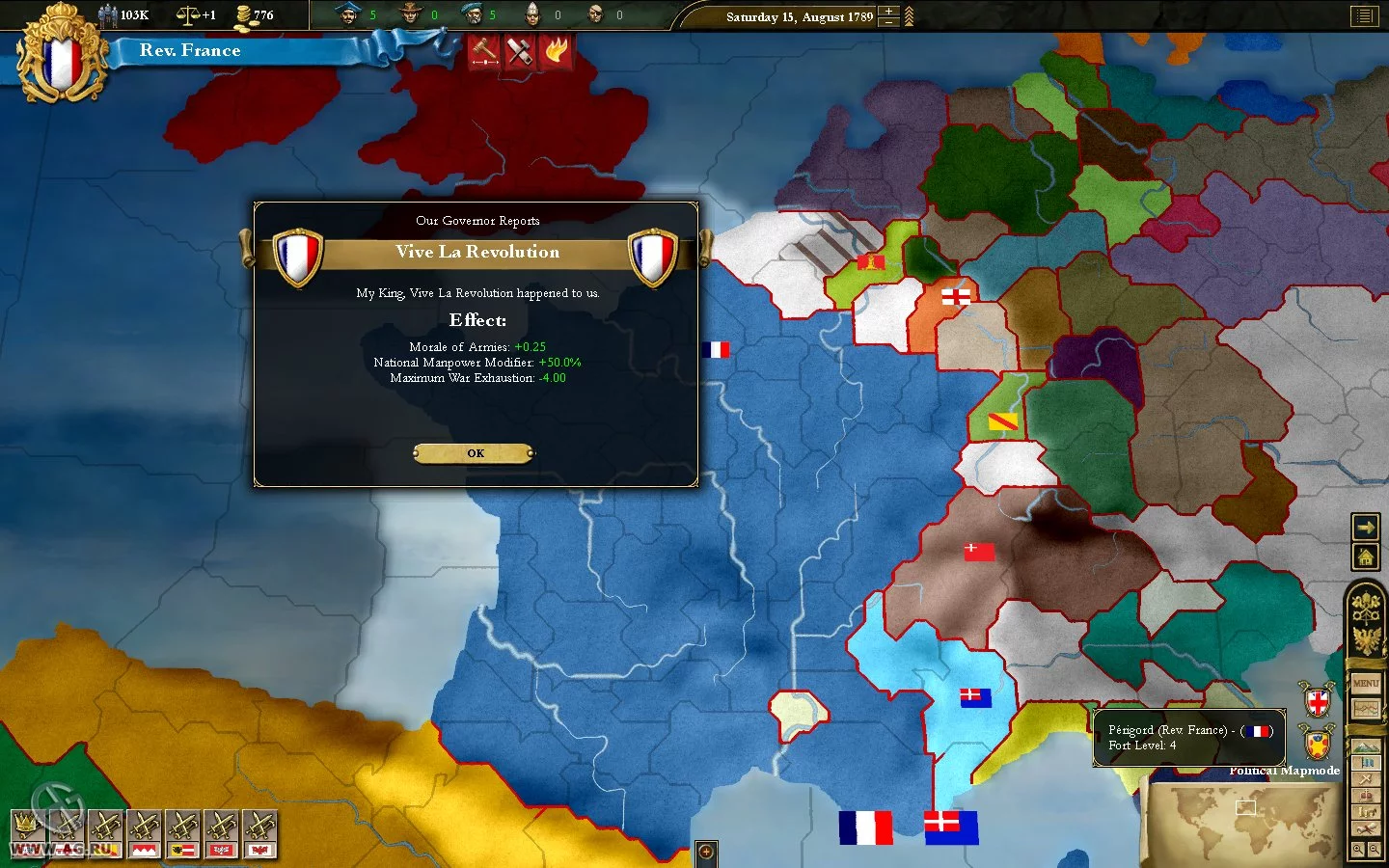 Изображение игры: Europa Universalis III: Napoleon's Ambition