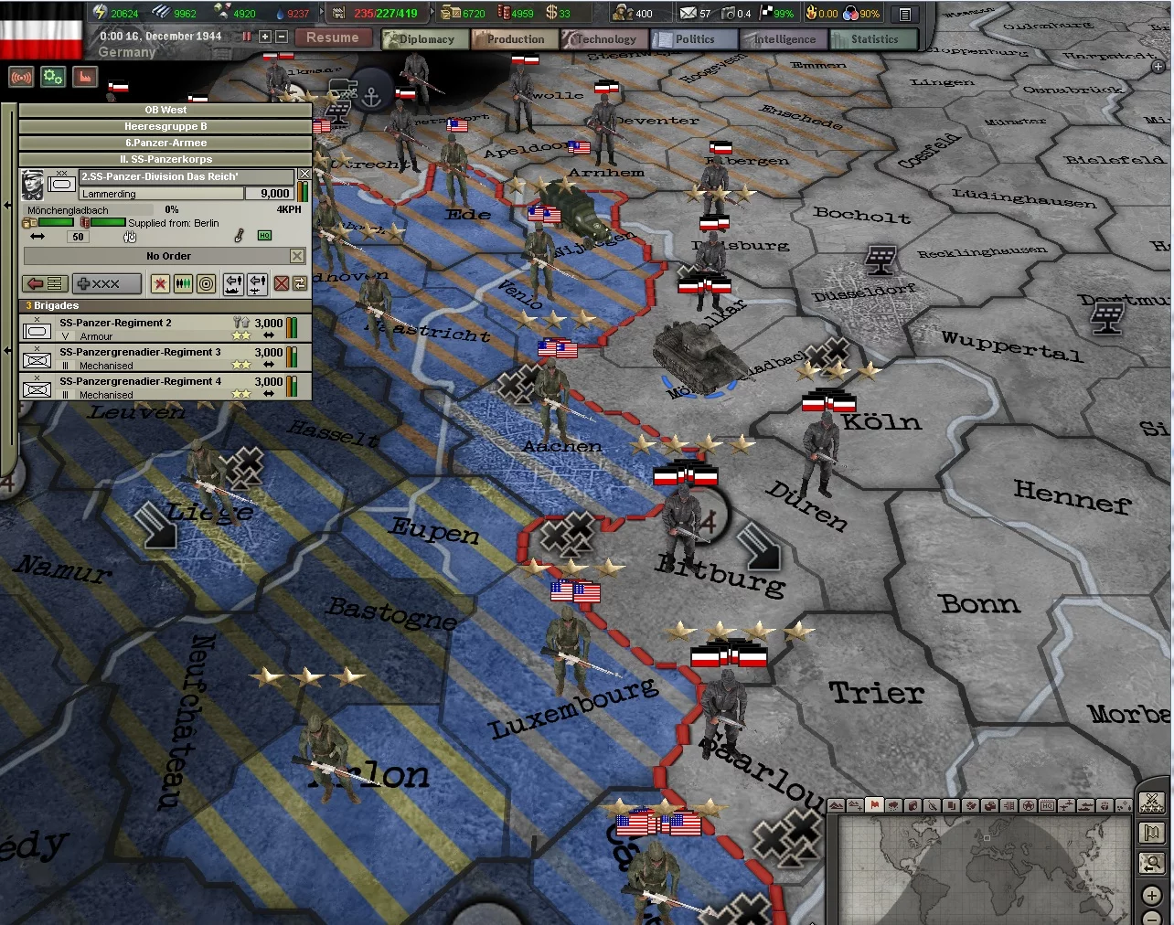Изображение игры: Hearts of Iron III: For the Motherland