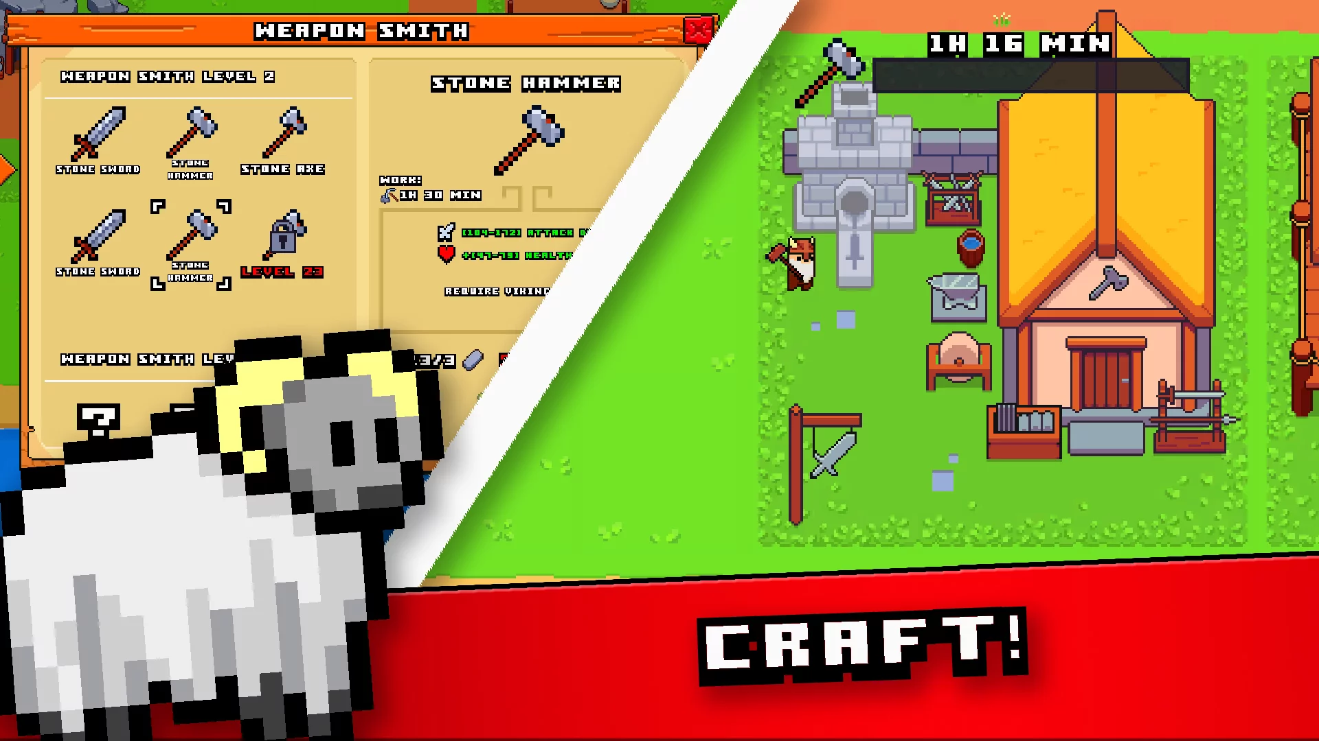 Изображение игры: Pixel Tribe: Viking Kingdom
