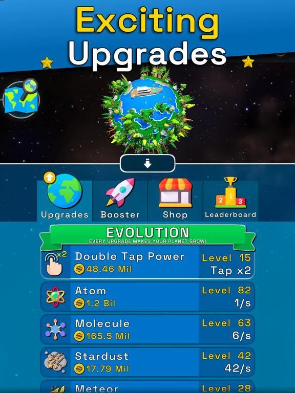Изображение игры: Planet Evolution: Idle Clicker