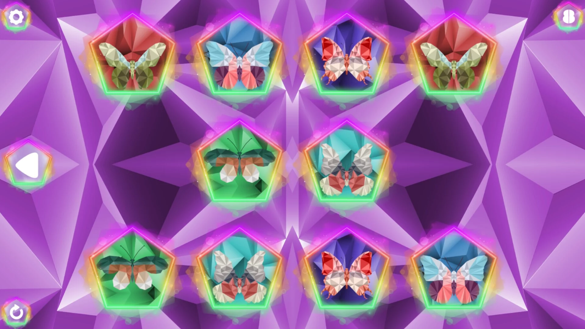 Изображение игры: Poly Memory: Butterflies