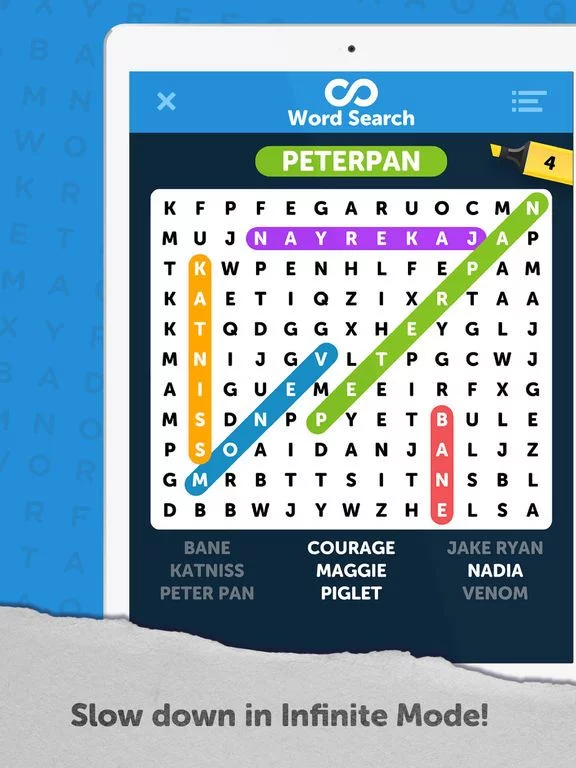 Изображение игры: Infinite Word Search Puzzles