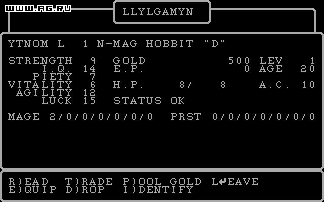 Изображение игры: Wizardry 3: The Legacy of Llylgamyn