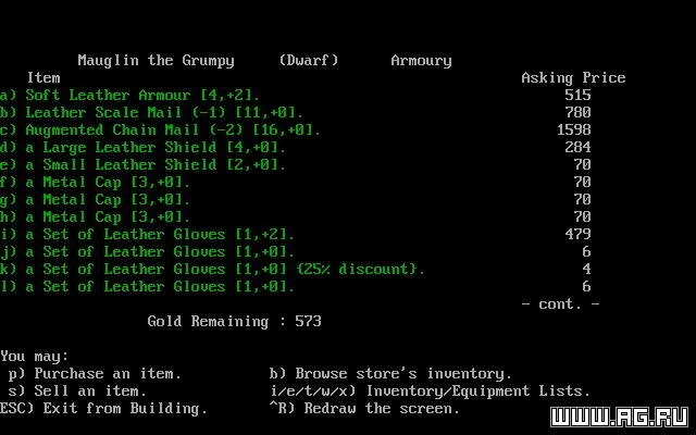 Изображение игры: Angband