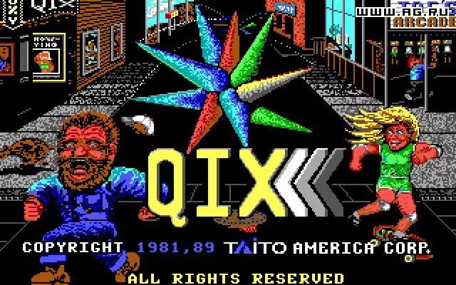 Изображение игры: Qix: The Computer Virus Game