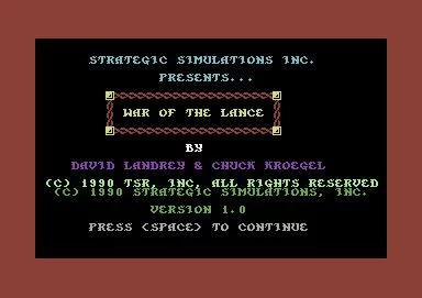 Изображение игры: War of the Lance