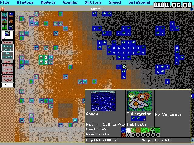 Изображение игры: SimEarth: The Living Planet