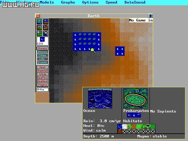 Изображение игры: SimEarth: The Living Planet