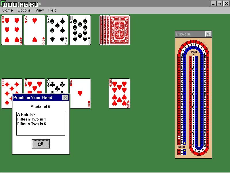 Изображение игры: Bicycle Cribbage for Windows