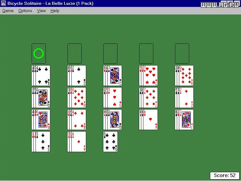 Изображение игры: Bicycle Solitaire for Windows