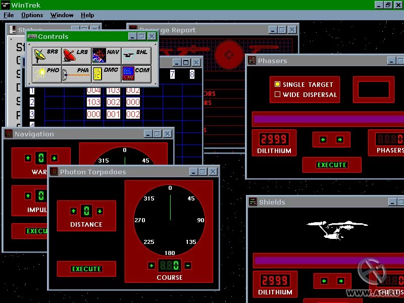 Изображение игры: WinTrek