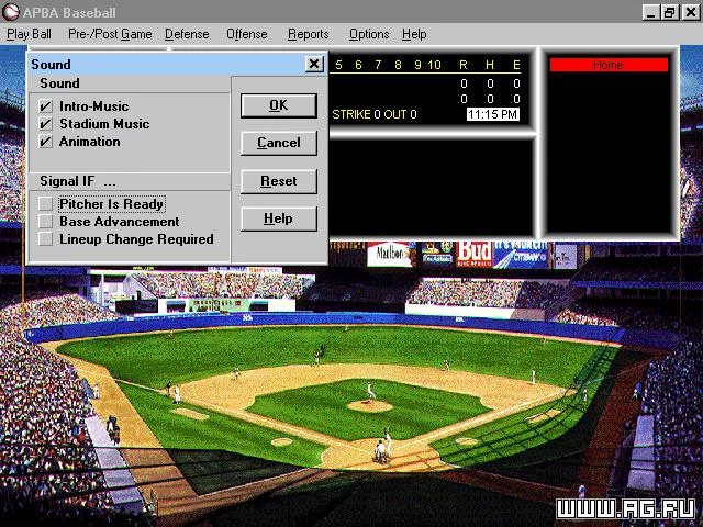 Изображение игры: APBA Baseball