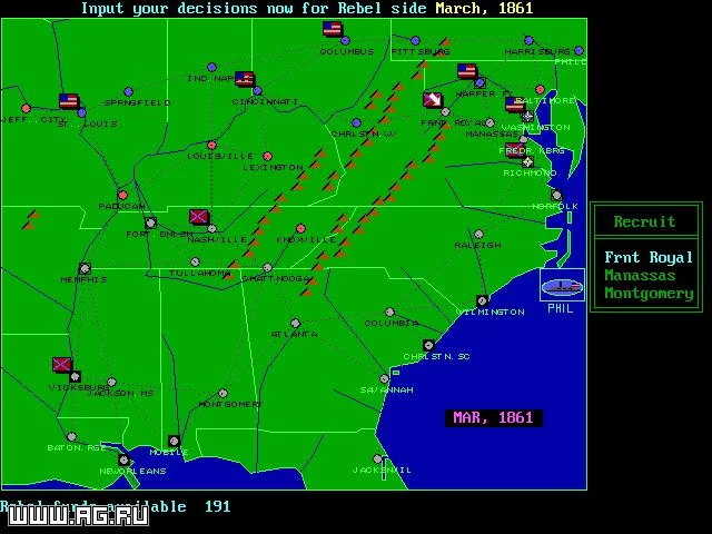 Изображение игры: VGA Civil War Strategy