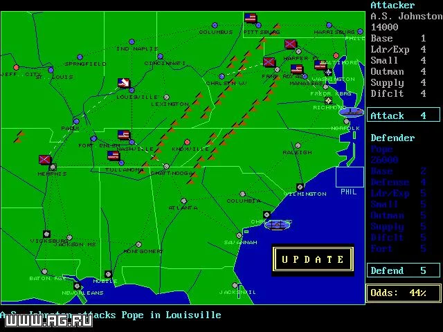 Изображение игры: VGA Civil War Strategy