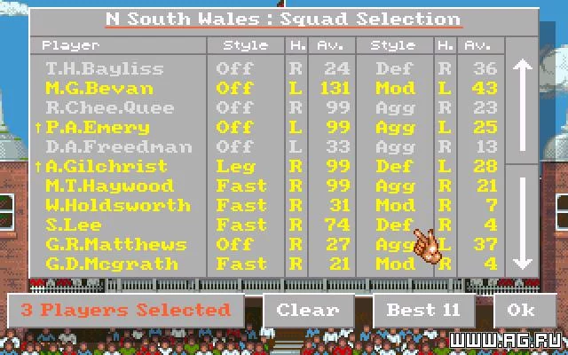 Изображение игры: Allan Border's Cricket
