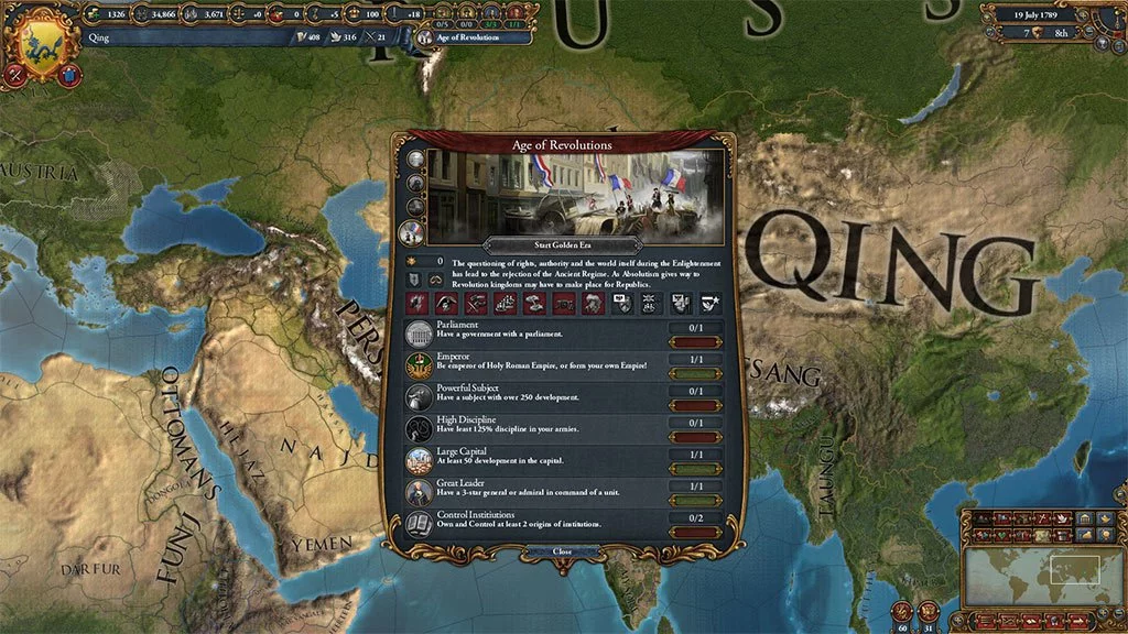 Изображение игры: Europa Universalis IV: Mandate of Heaven