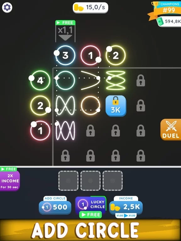 Изображение игры: Lissajous Clicker