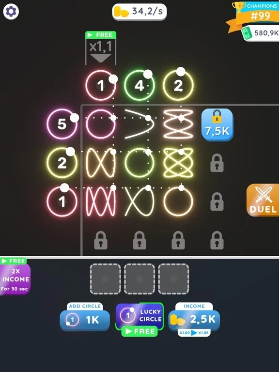 Изображение игры: Lissajous Clicker