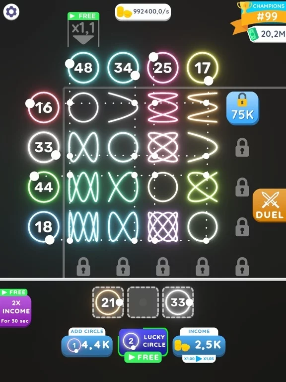 Изображение игры: Lissajous Clicker