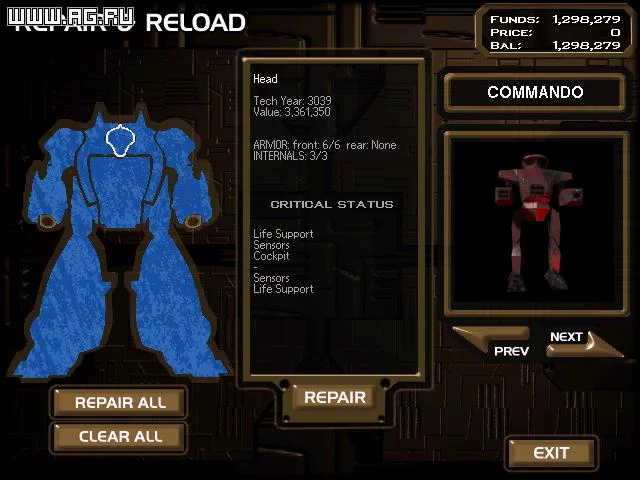 Изображение игры: MechWarrior 2: Mercenaries