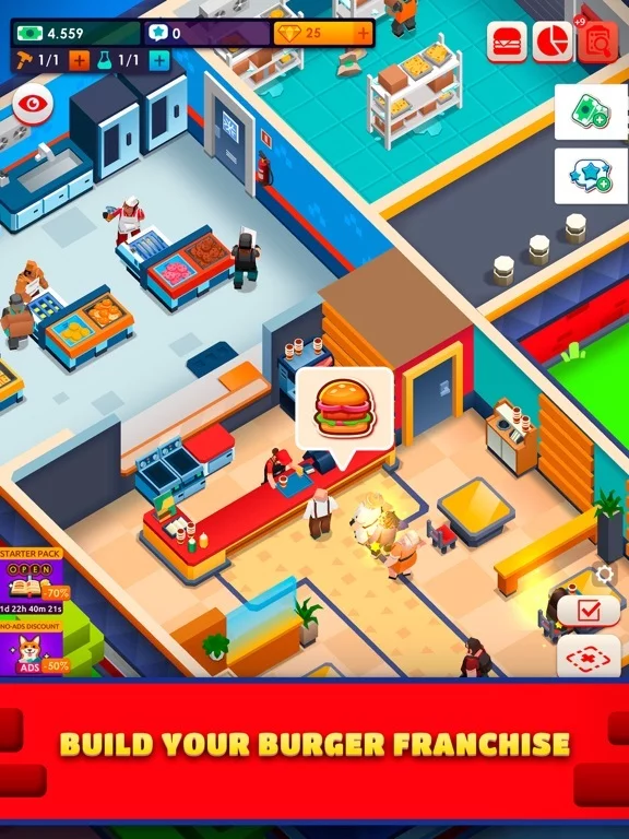 Изображение игры: Idle Burger Empire Tycoon—Game