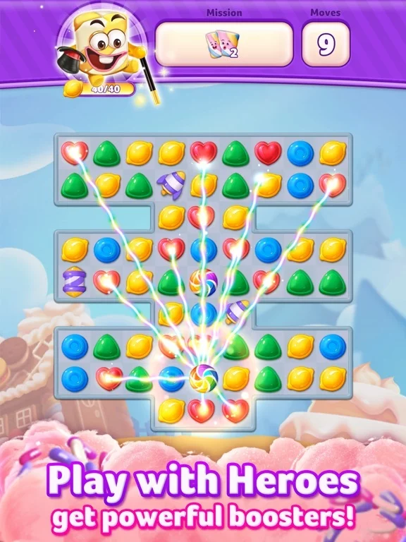 Изображение игры: Lollipop Sweet Heroes Match3