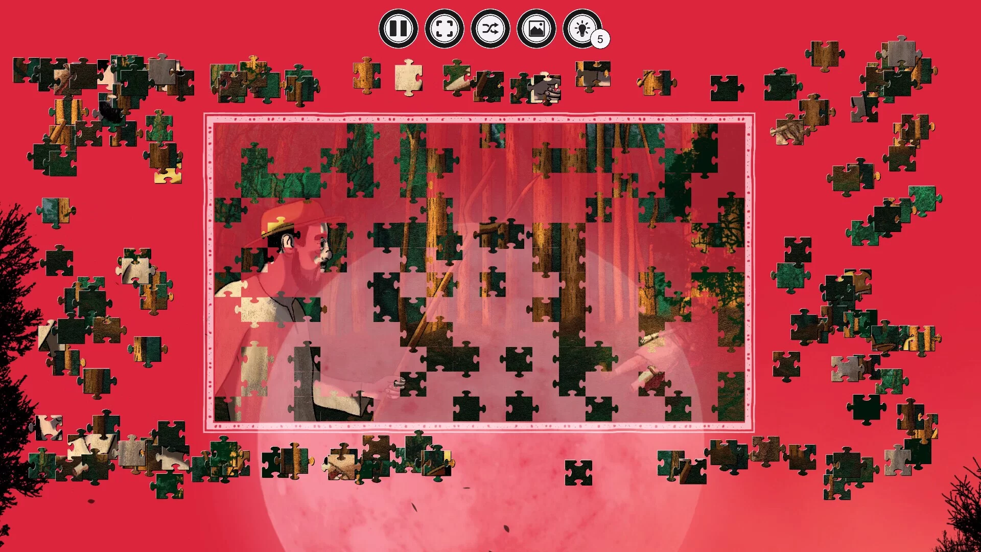Изображение игры: The Villager and the Werewolf - A jigsaw puzzle tale