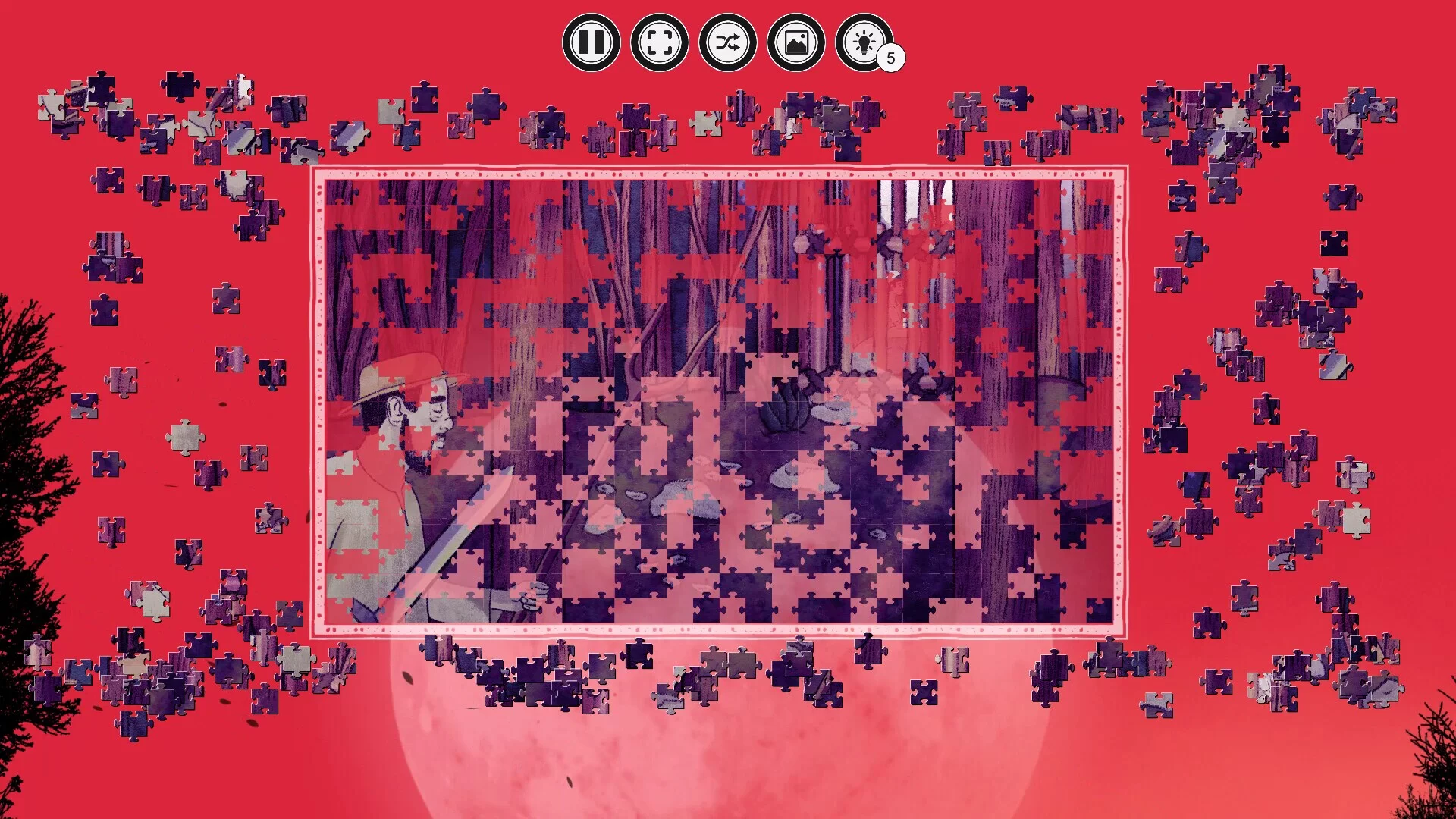 Изображение игры: The Villager and the Werewolf - A jigsaw puzzle tale