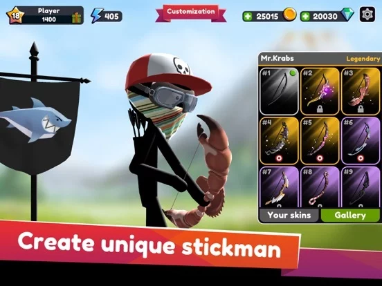 Изображение игры: Stickman Archer online