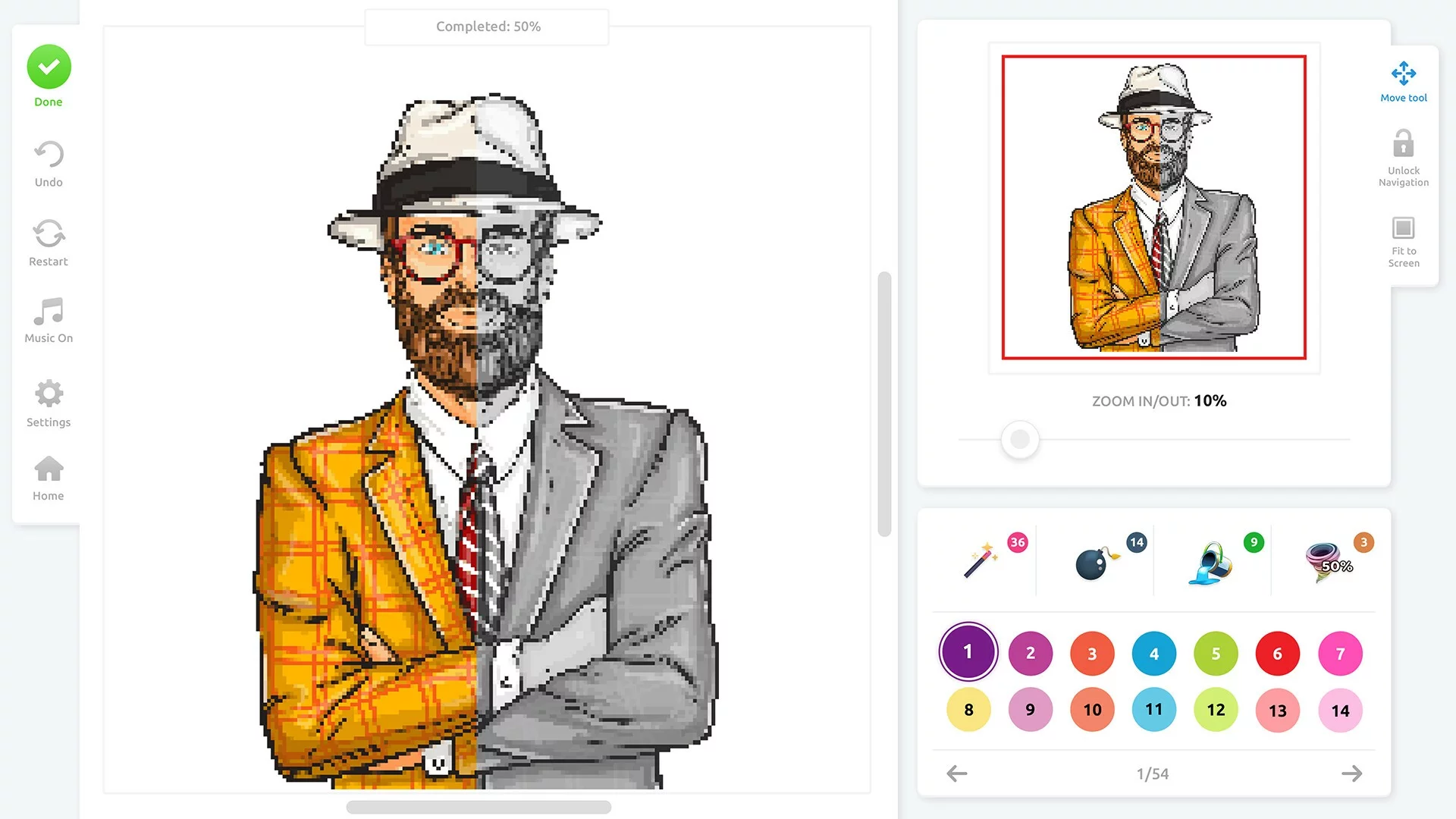 Изображение игры: Pixel Art Coloring Book