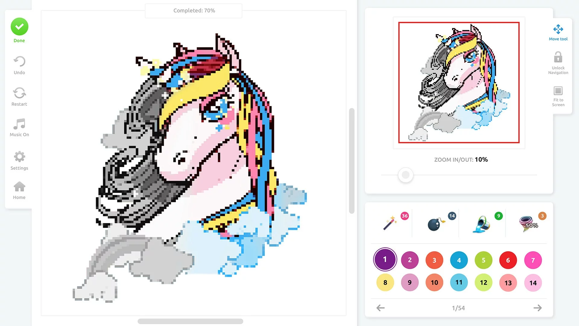 Изображение игры: Pixel Art Coloring Book