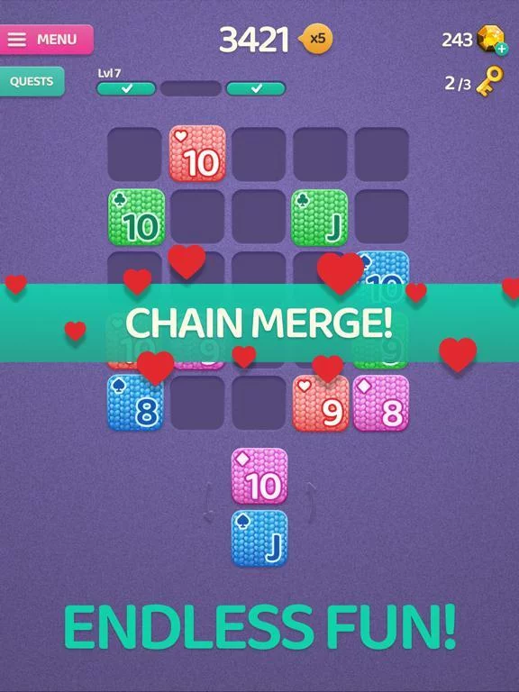 Изображение игры: Cards Up! Merge Puzzle