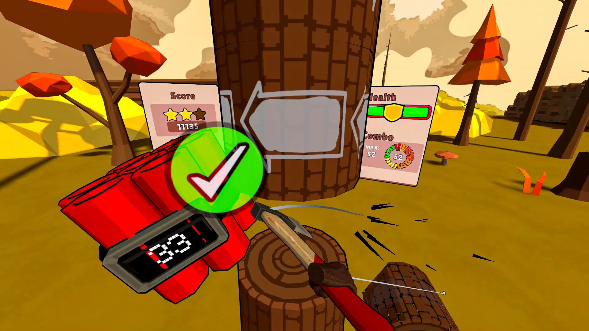 Изображение игры: Timberman VR - grab an axe, chop trees, beat records!